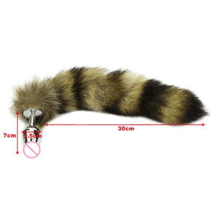 Sexy Faux Steel Raccoon Tail Butt Plug BDSM, gallery view 4