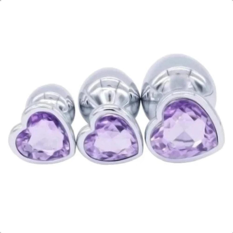 Heart-Shaped Crystal Jeweled Plug Set, gallery view 13