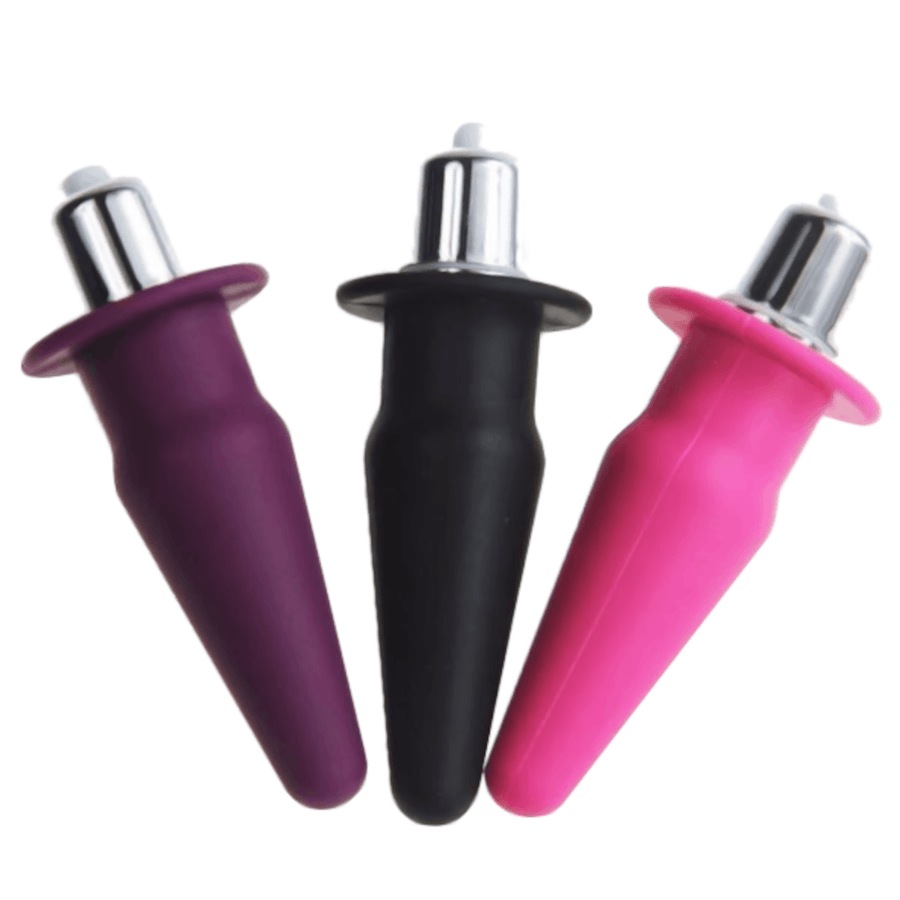Silicone Vibrating Jelly Butt Plug | Mini Cone-Shaped, gallery view 3