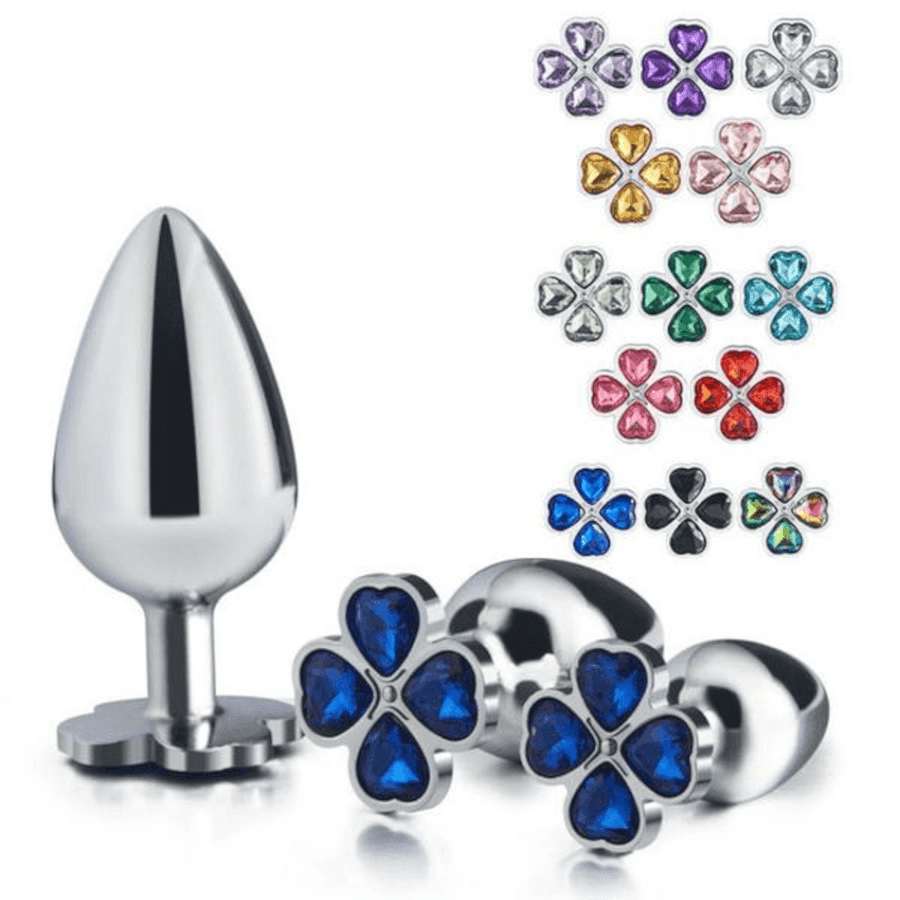 Random Four Leaf Clover Jeweled Butt Plug BDSM, gallery view 5