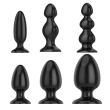 Load image into Gallery viewer, Big and Black Silicone Butt Plug 4.92 to 6.92 Inches Long
