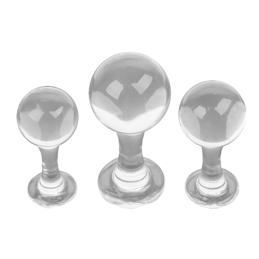 Ball and Stem Glass Butt Plug product view