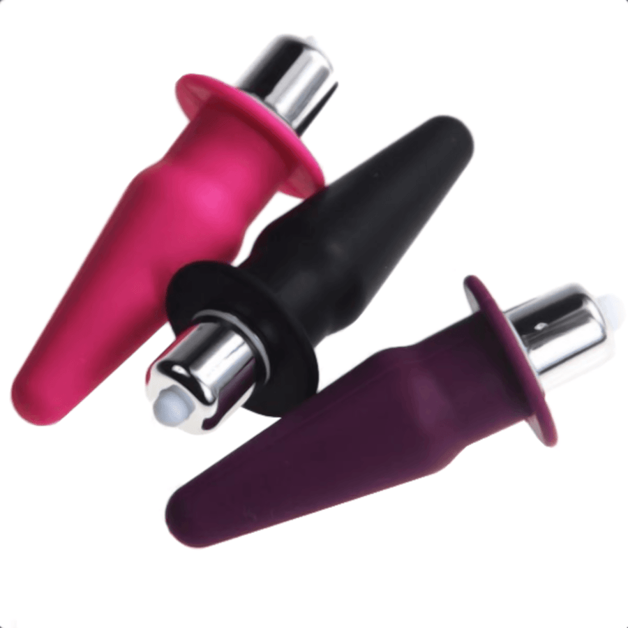 Silicone Vibrating Jelly Butt Plug | Mini Cone-Shaped, gallery view 2