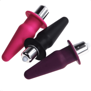 Plug anal vibrant en silicone | Mini-cône