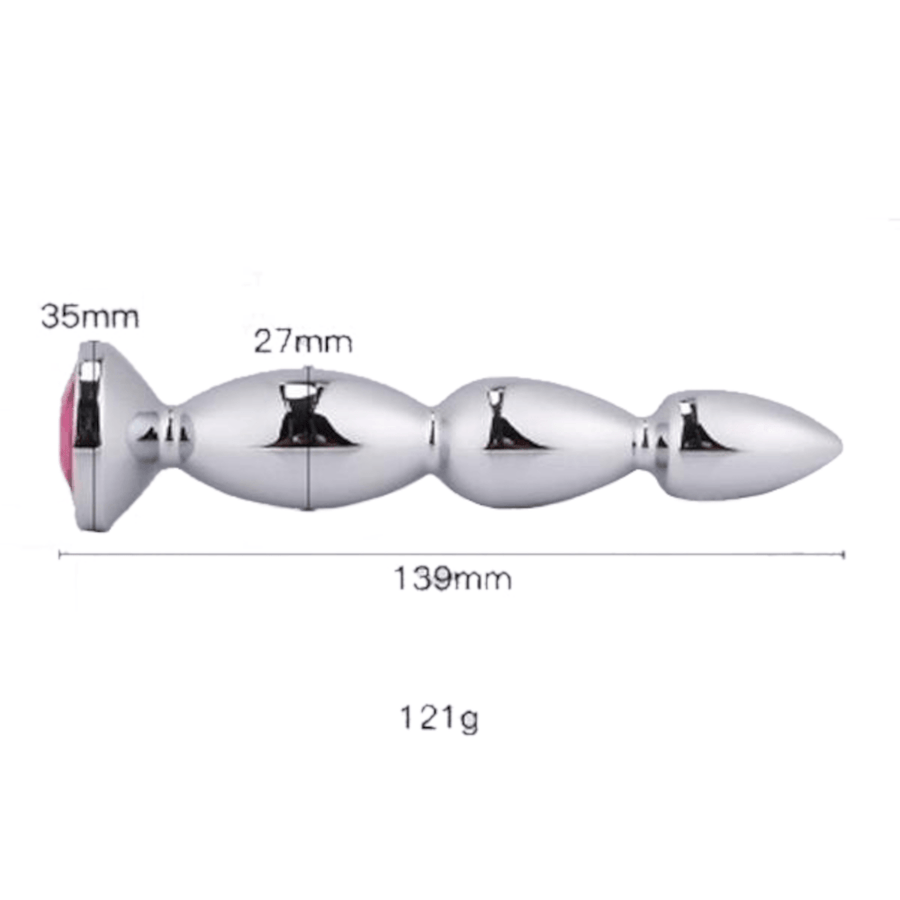 Beaded G-Spot Finder Jeweled Butt Plug, gallery view 4