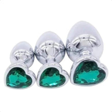 Load image into Gallery viewer, Heart-Shaped Crystal Jeweled Plug Set
