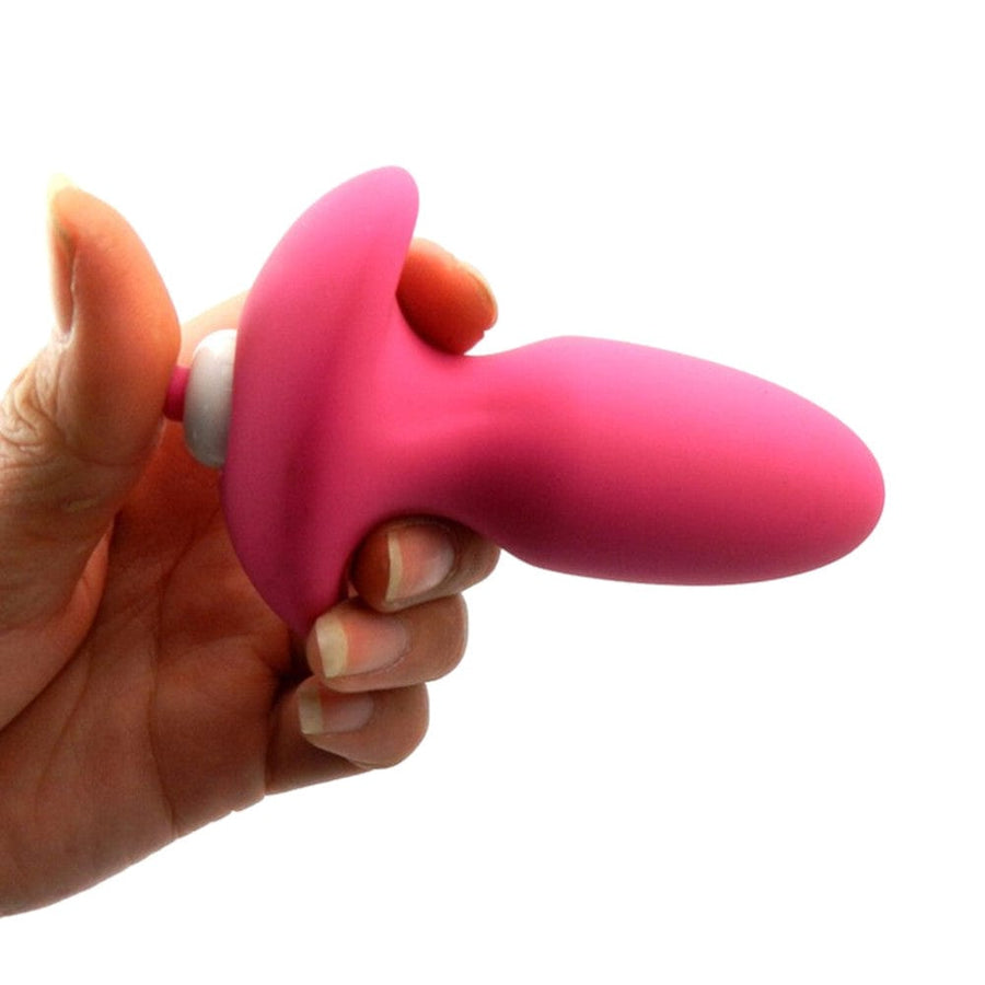Hollow Silicone Vibrating Butt Plug 4.13 Inches Long, gallery view 14