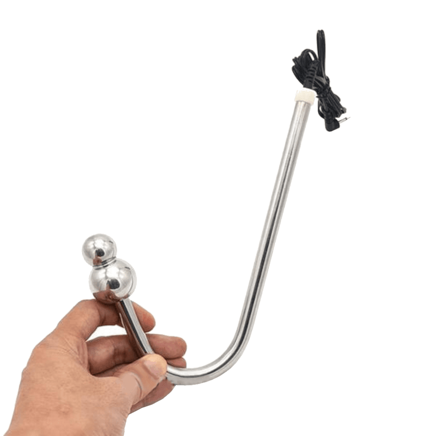 7.48 Inches LongDouble Beaded Electro Stimulation Anal Hook, gallery view 4