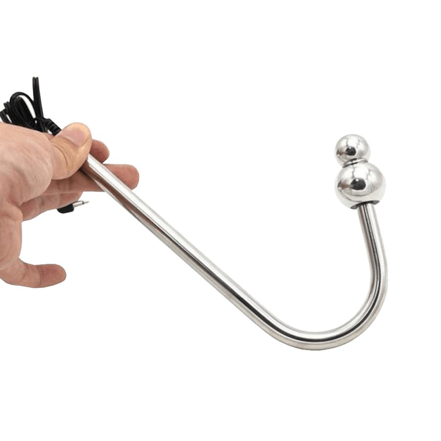 7.48 Inches LongDouble Beaded Electro Stimulation Anal Hook, gallery view 2