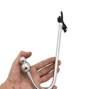 7.48 Inches LongDouble Beaded Electro Stimulation Anal Hook