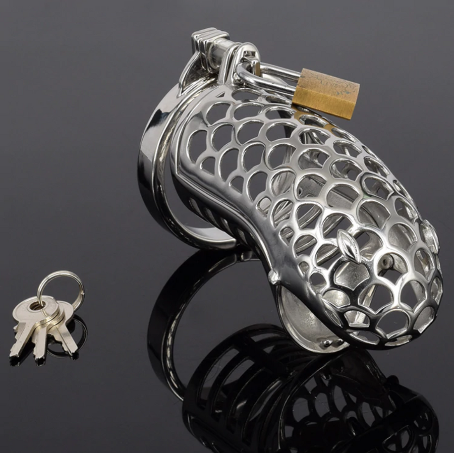 Gianna Metal Chastity Device 3.35 inches long, gallery view 2