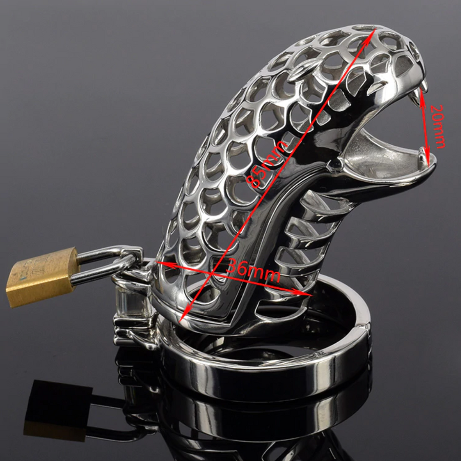 Gianna Metal Chastity Device 3.35 inches long, gallery view 3