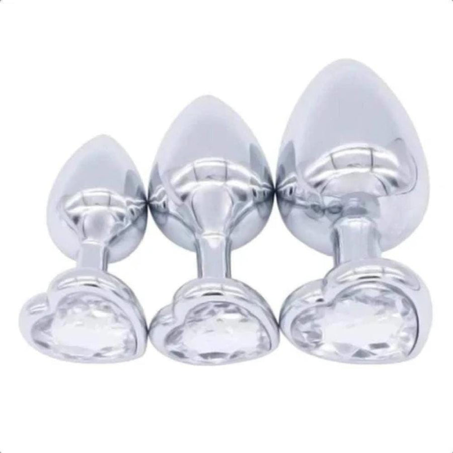 Heart-Shaped Crystal Jeweled Plug Set, gallery view 15