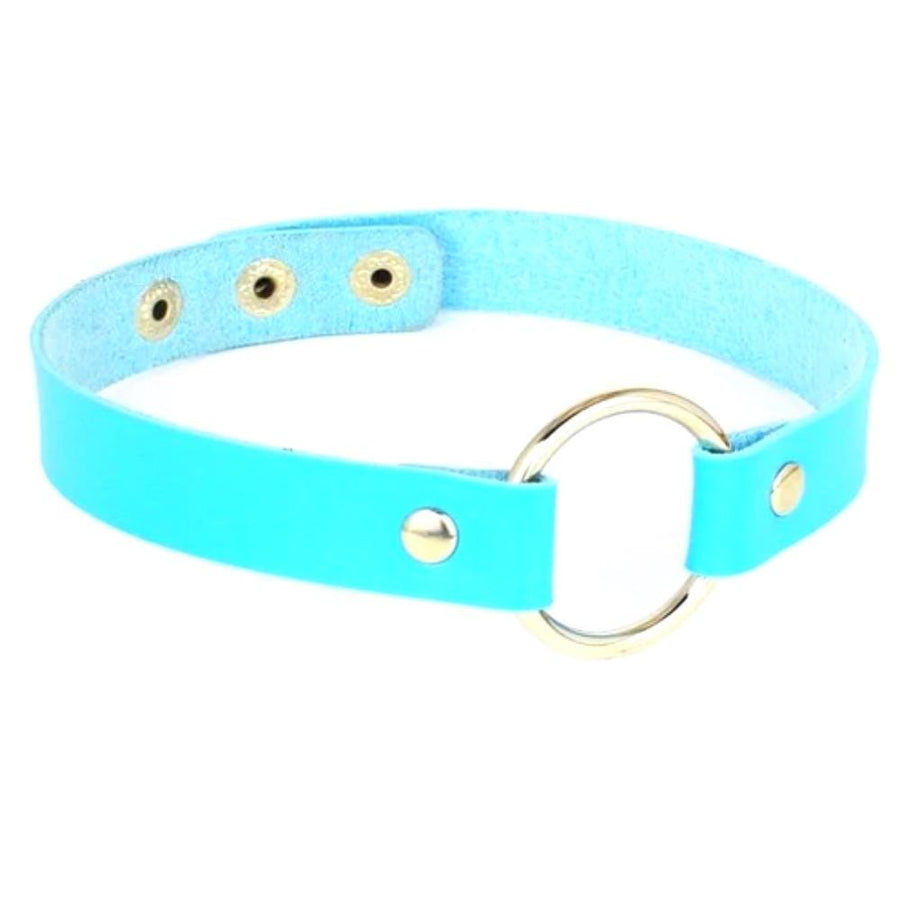 BDSM Colorful Synthetic Leather Choker, gallery view 16