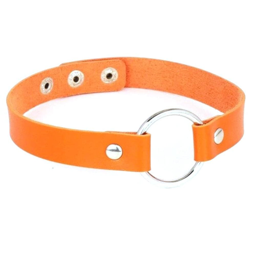 BDSM Colorful Synthetic Leather Choker, gallery view 17
