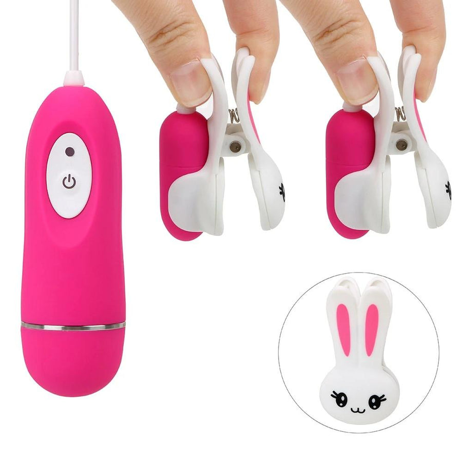 BDSM Cute Bunny Vibrating Nipple Clamps, gallery view 7