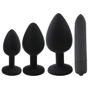 Anal Masturbation Butt Plug Kit 4pcs BDSM