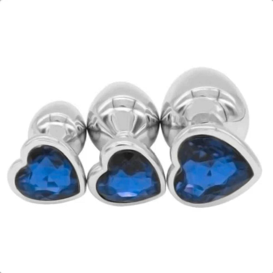 Heart-Shaped Crystal Jeweled Plug Set, gallery view 17