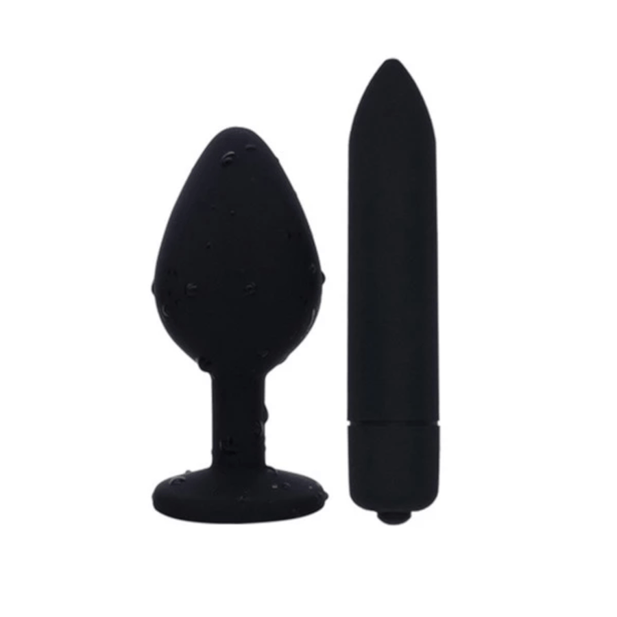 Purple Jeweled Butt Plug With Vibrator BDSM, gallery view 4