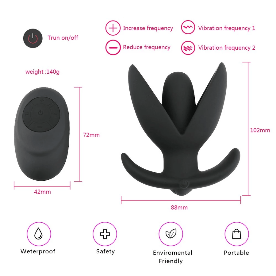 Blooming Flower 10-Speed Vibrating Butt Plug, gallery view 9
