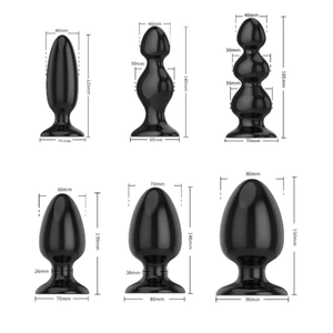 Big and Black Silicone Butt Plug 4.92 to 6.92 Inches Long