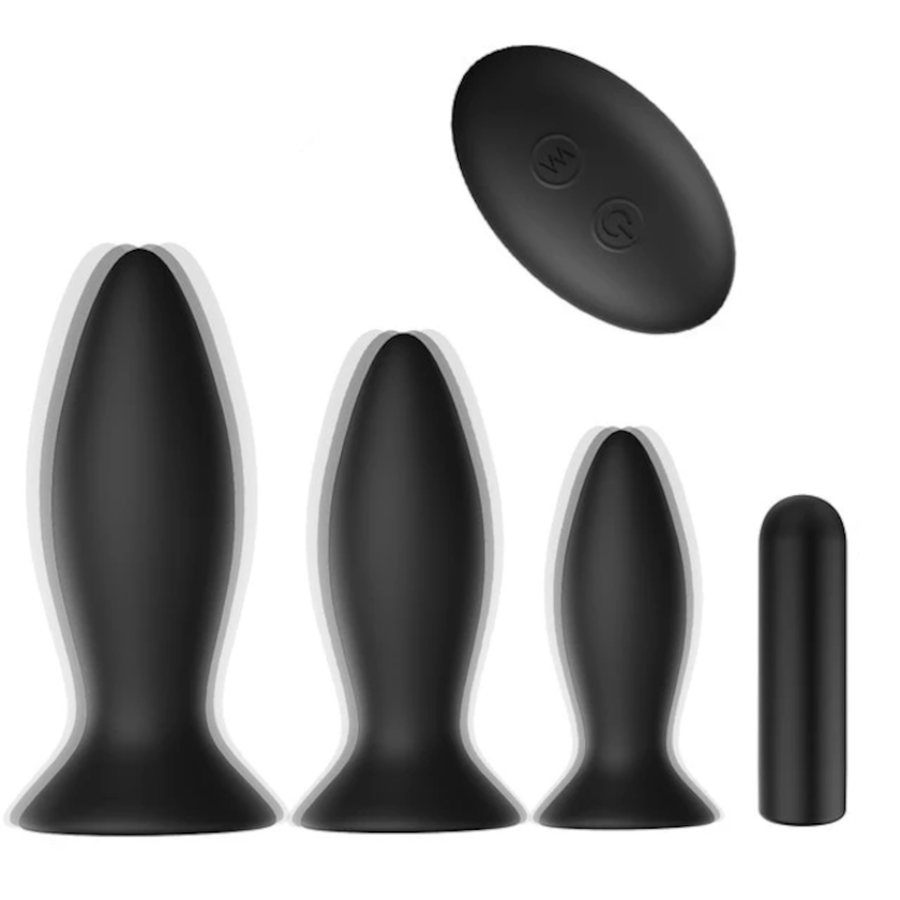 Suction Vibrating Cup Butt Plug 5pcs Set, gallery view 2