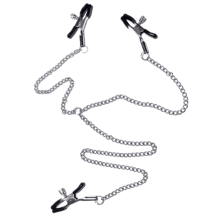 BDSM Torture Chain Clit to Nipple Clamp product view
