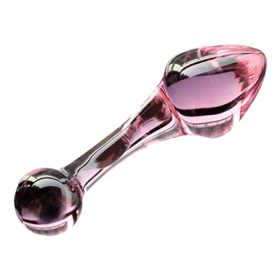 Lovely Pink Crystal Glass Butt Plug 4.53 Inches Long BDSM, gallery view 2