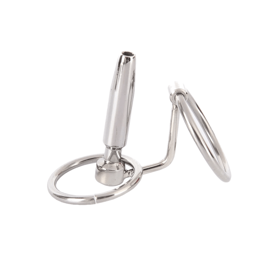 Hollow Steel Urethral Dilator With Cock Ring, gallery view 11
