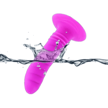 Load image into Gallery viewer, Ribbed Silicone Suction Cup Butt Plug
