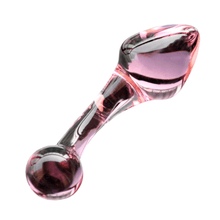 Load image into Gallery viewer, Lovely Pink Crystal Glass Butt Plug 4.53 Inches Long BDSM
