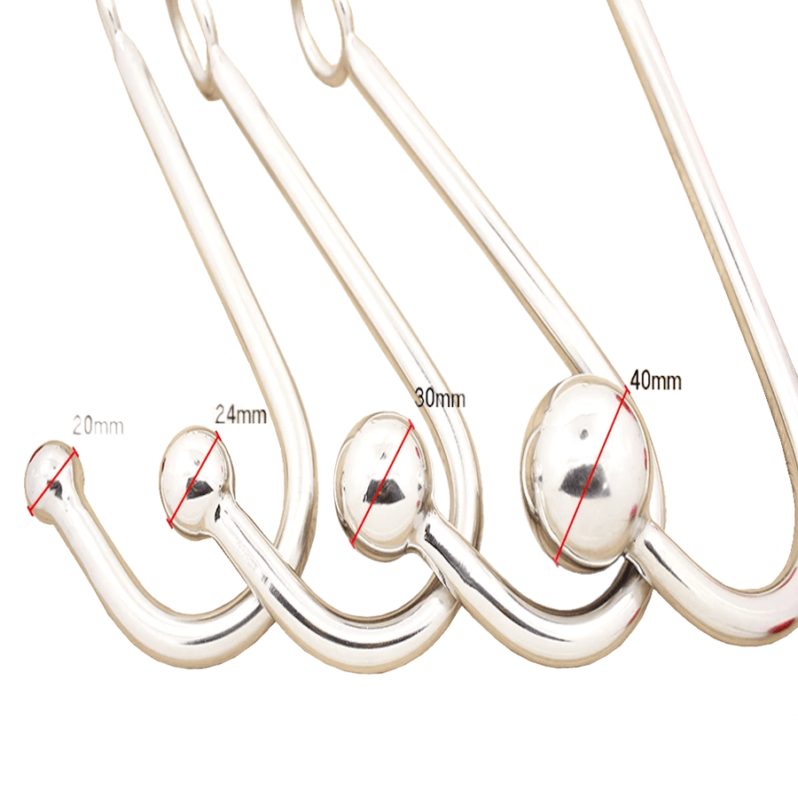 Stainless Steel Beaded Anal Hook 9.07 to 9.84 Inches Long, gallery view 14