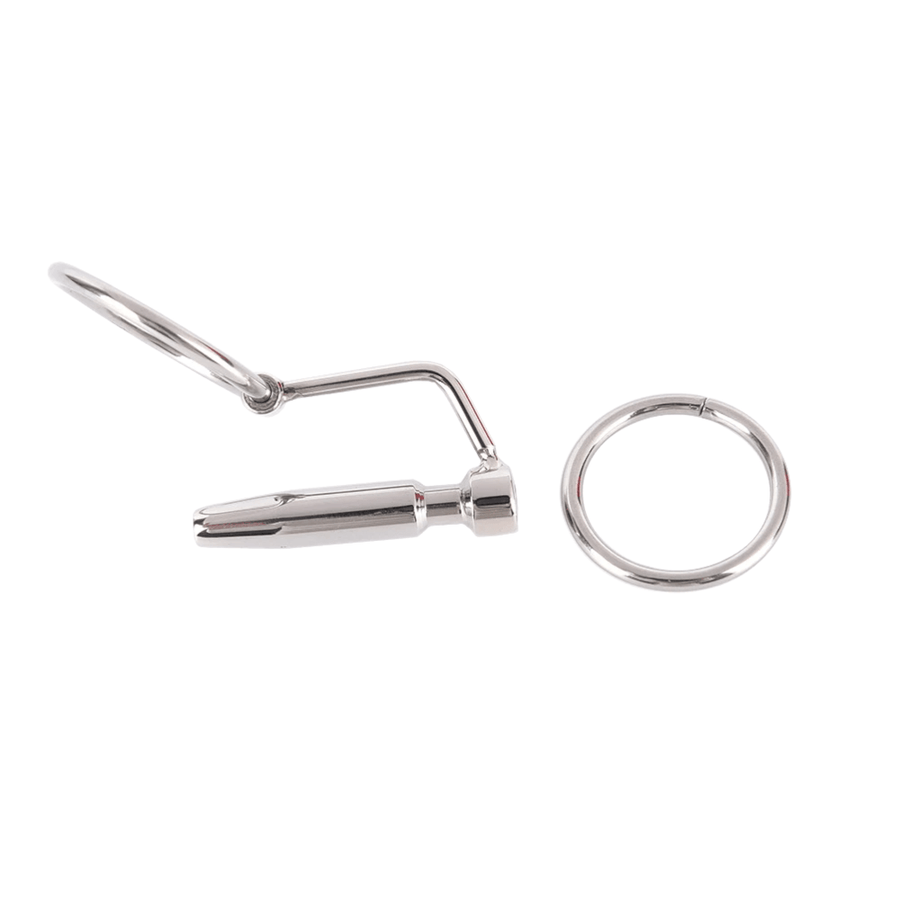 Hollow Steel Urethral Dilator With Cock Ring, gallery view 9