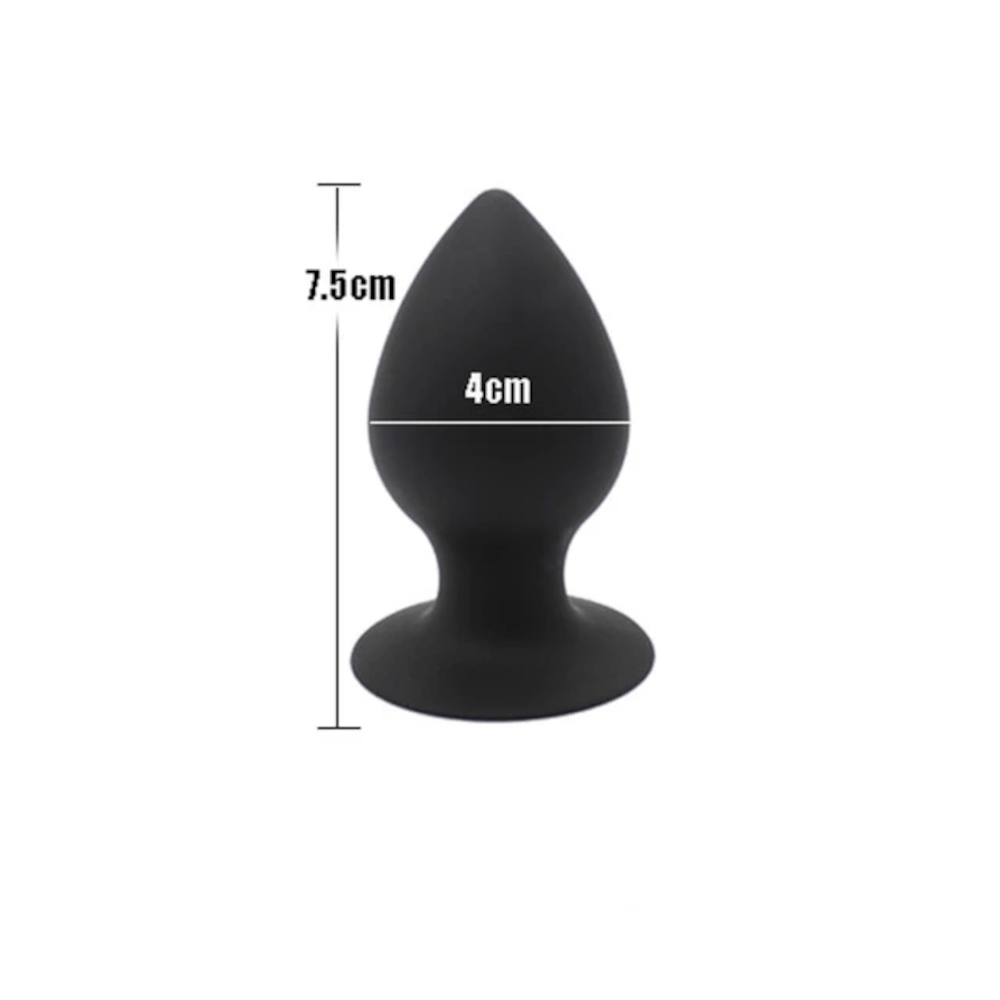 Plug anal épais en silicone noir