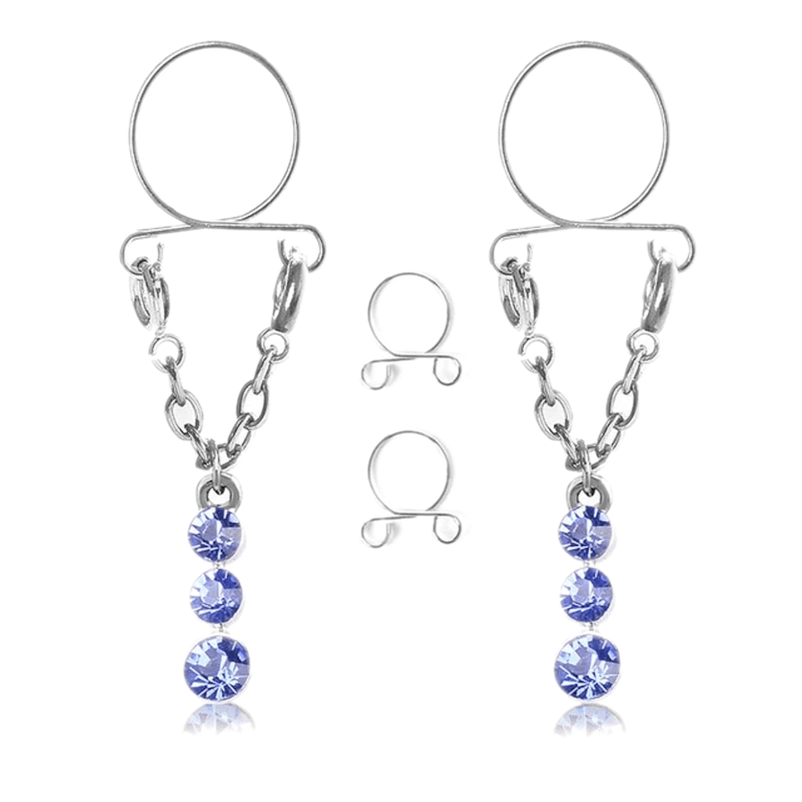 BDSM Dangling Beads Faux Nipple Rings, gallery view 3