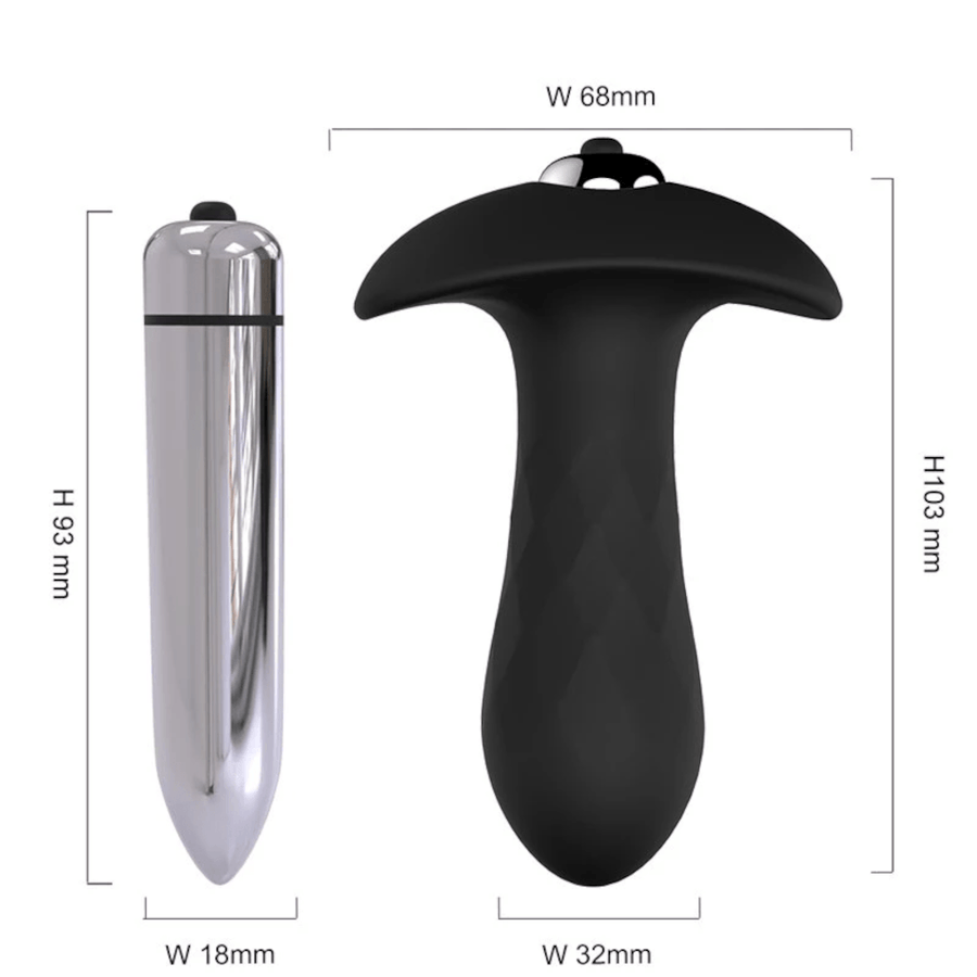 7-Speed Black Silicone Vibrating Butt Plug, gallery view 6