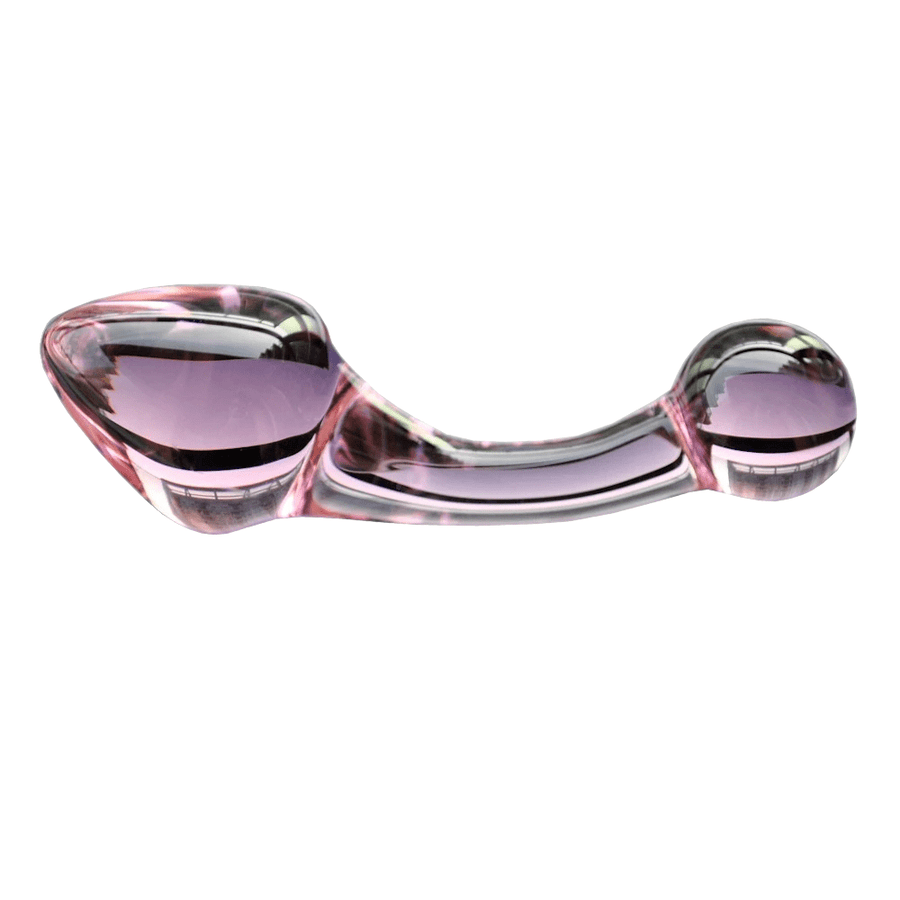Lovely Pink Crystal Glass Butt Plug 4.53 Inches Long BDSM product view