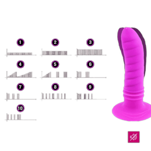 Plug anal en silicone côtelé avec ventouse