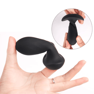 7-Speed Black Silicone Vibrating Butt Plug