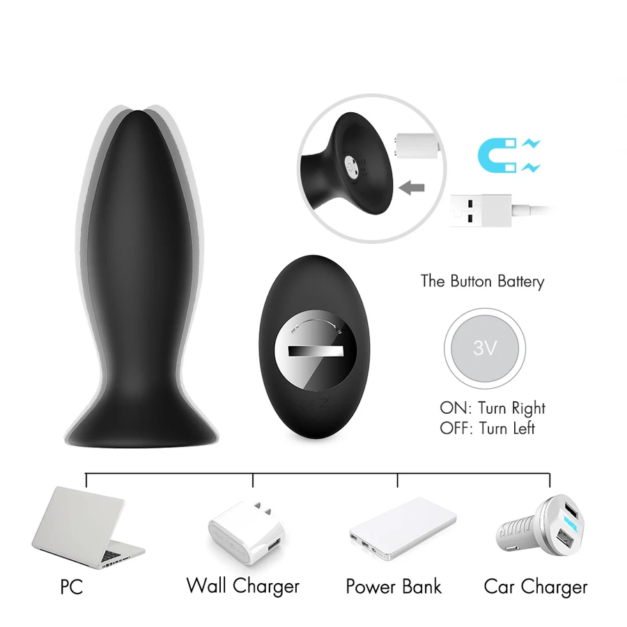 Suction Vibrating Cup Butt Plug 5pcs Set, gallery view 7