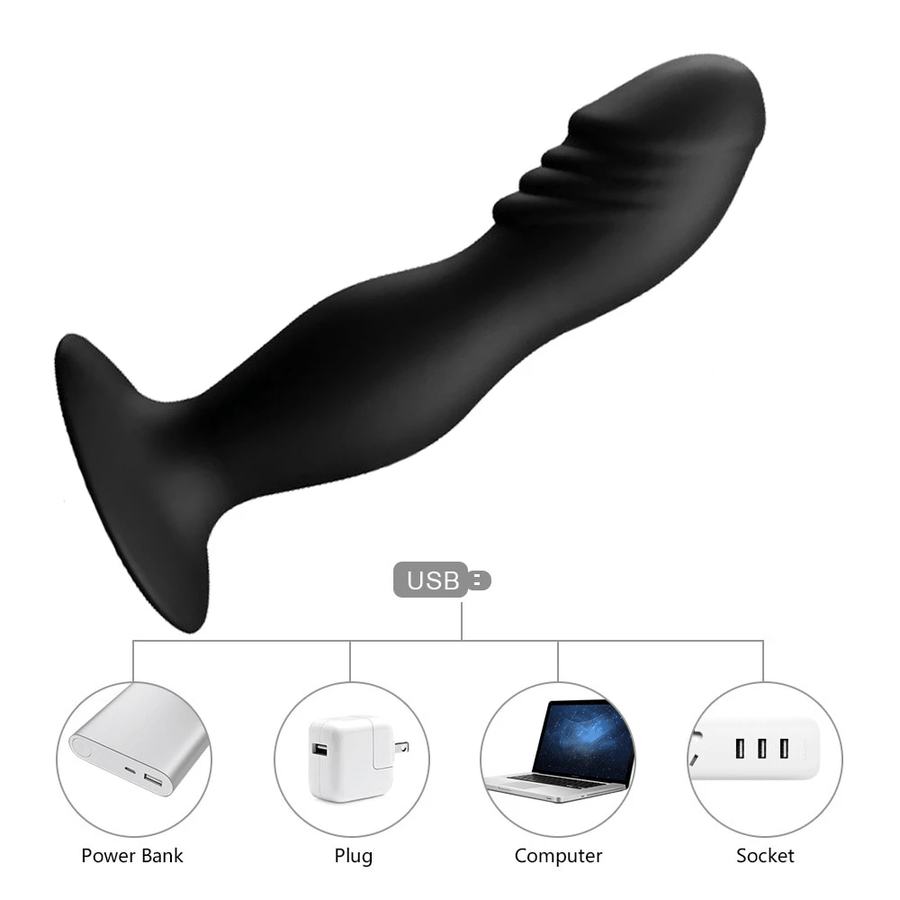 Long Curvy Cock Vibrating Butt Plug BDSM, gallery view 8