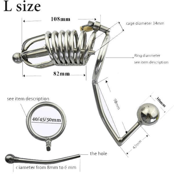 Chastity Butt Plug 2.68 inches and 4.25 inches long, gallery view 3