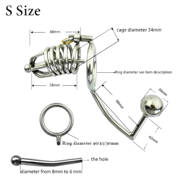 Chastity Butt Plug 2.68 inches and 4.25 inches long, gallery view 2