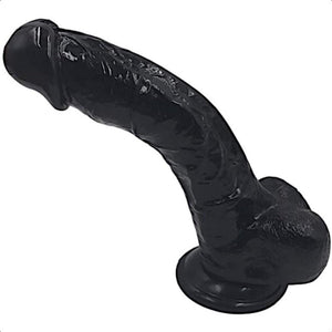 Aufreizender realistischer 9-Zoll-Dildo in Schwarz für BDSM