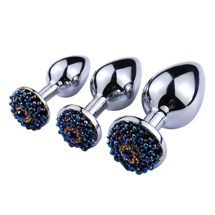 Queen's Diamond Jeweled Plug, 3-Piece Set BDSM, gallery view 2