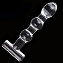 Load image into Gallery viewer, Beaded T-Shaped Crystal 5 Inch Clear Dildo BDSM
