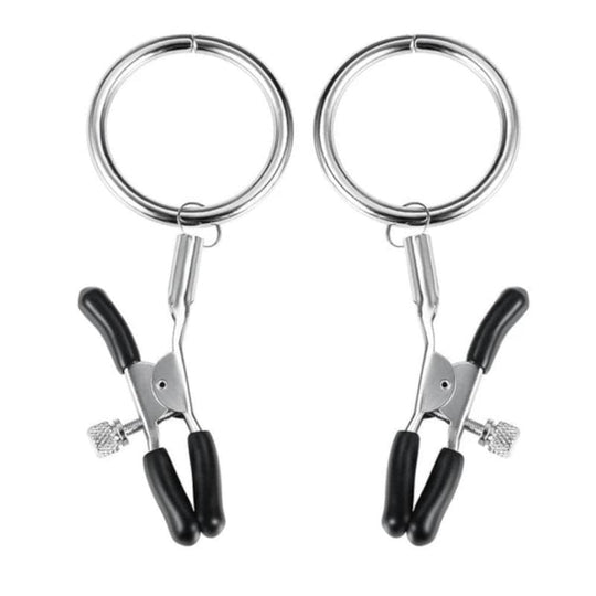 BDSM Flirting Rings Silver Nipple Clamps product view