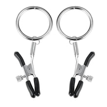 Load image into Gallery viewer, BDSM Flirting Rings Silver Nipple Clamps
