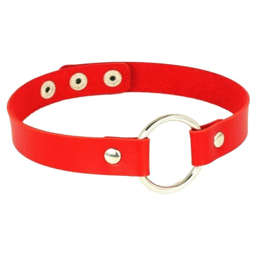 BDSM Colorful Synthetic Leather Choker, gallery view 2