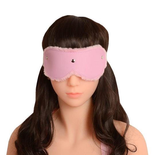 Pink Furry Bondage Blindfold BDSM product view